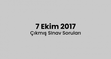 Çıkmış Ehliyet Sınav Soruları - 7 Ekim 2017