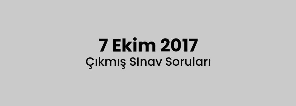 Çıkmış Ehliyet Sınav Soruları - 7 Ekim 2017